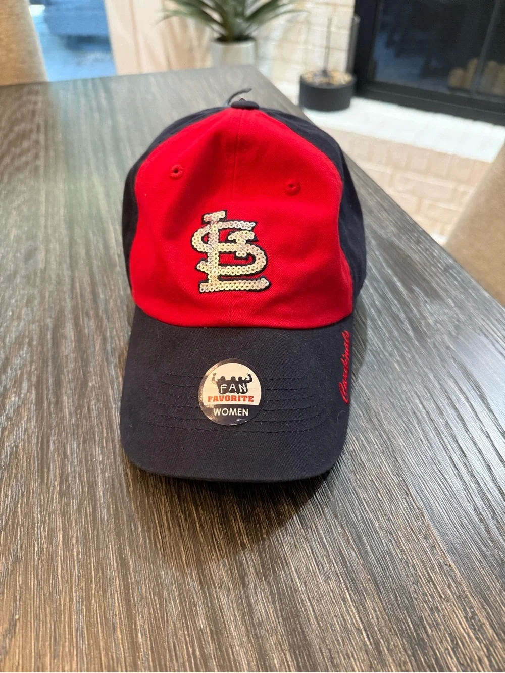 NWT - St. Louis Cardinals Red and Navy with Sequin Logo Women's Hat